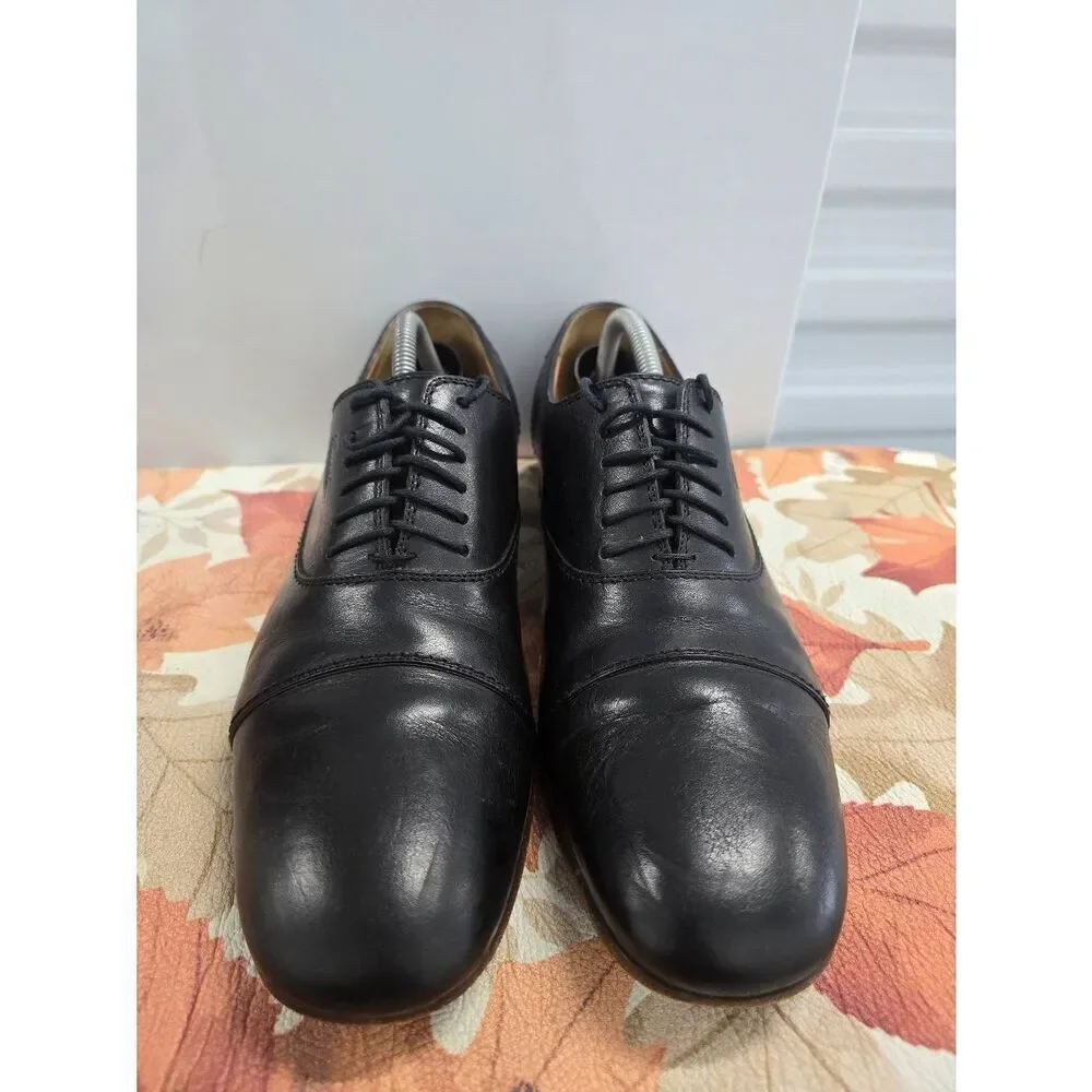 Gucci Leather Cap Toe Oxford Dress Shoes Men's Size 8.5 Black